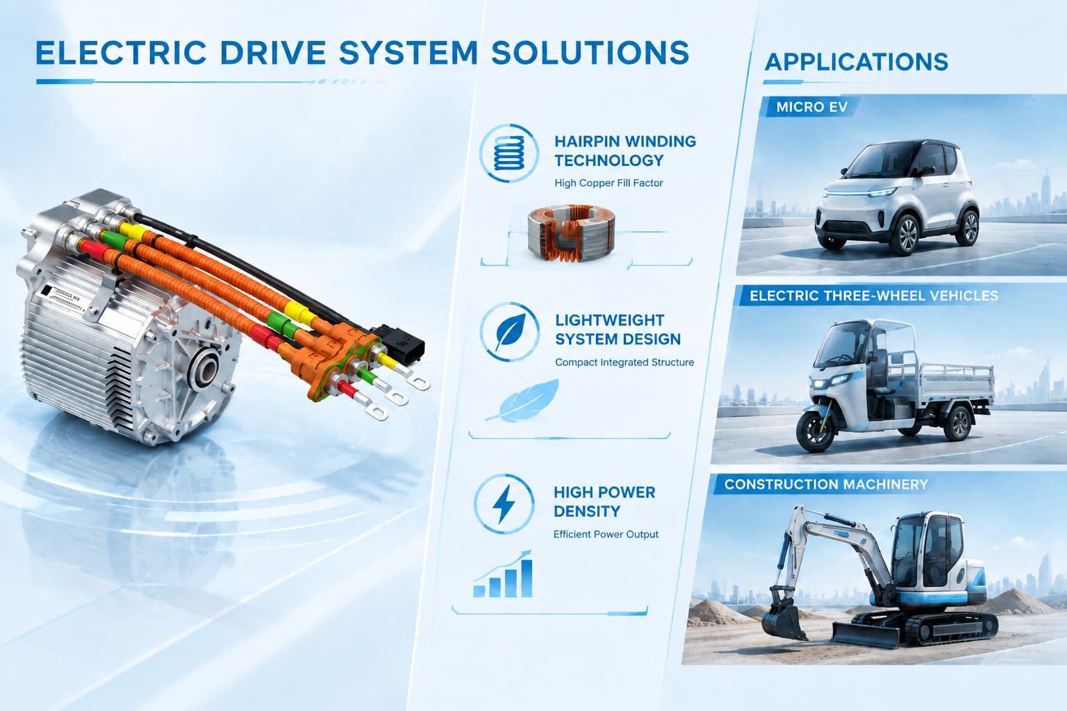96V pmsm motor in ev